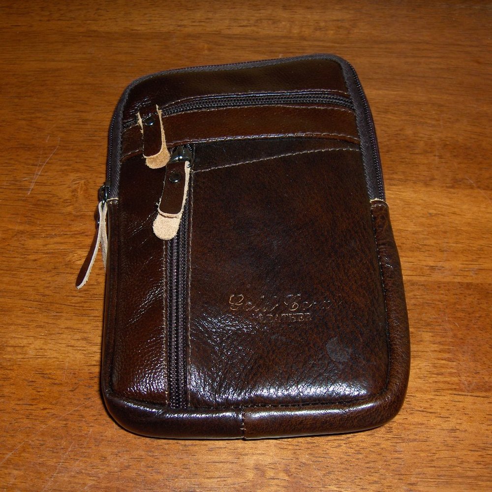 Gold Coral Leather case. with shoulder strap. Great Cell Phone Case